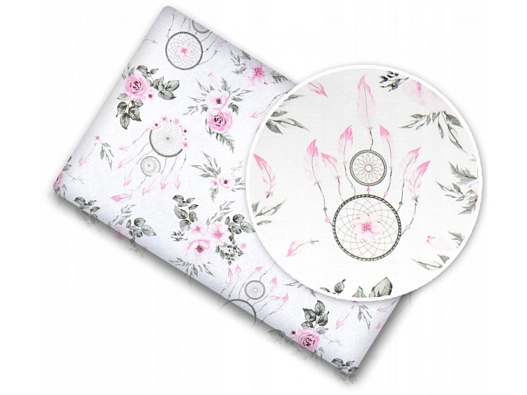 Prostěradlo do postýlky bavlněné na gumu 140x70 cm - Lapače snů