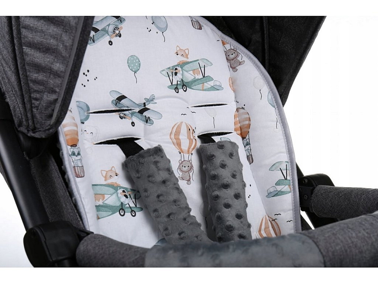 Oboustranná vložka do kočárku, autosedačky 80x40 cm - Let balonem