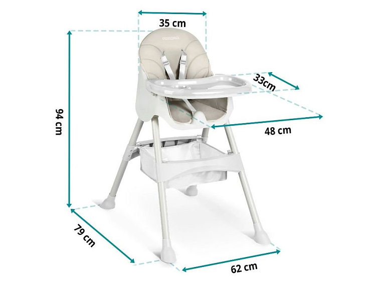 Jídelní židlička BONI šedá