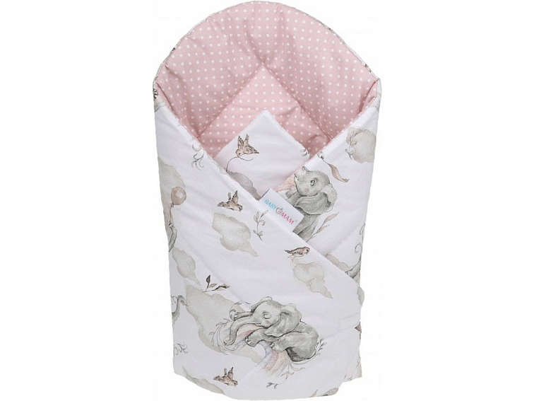 Oboustranná zavinovačka pro miminka 80x80 cm - Slůně na obláčku