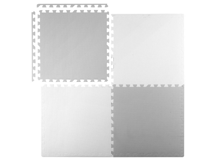 Pěnové puzzle koberec 4 ks 120x120x1,1 cm šedo-bílý