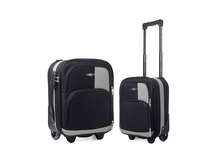 Kabinový cestovní Kufr COMO 40x30x20 - Černý-Grafitový