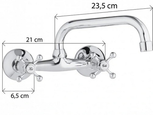 Dřezová baterie nástěnná CASA chromová