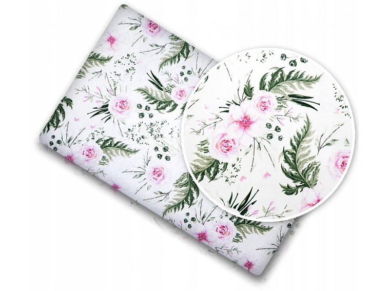 Prostěradlo do postýlky bavlněné na gumu 140x70 cm - Květy na zahradě