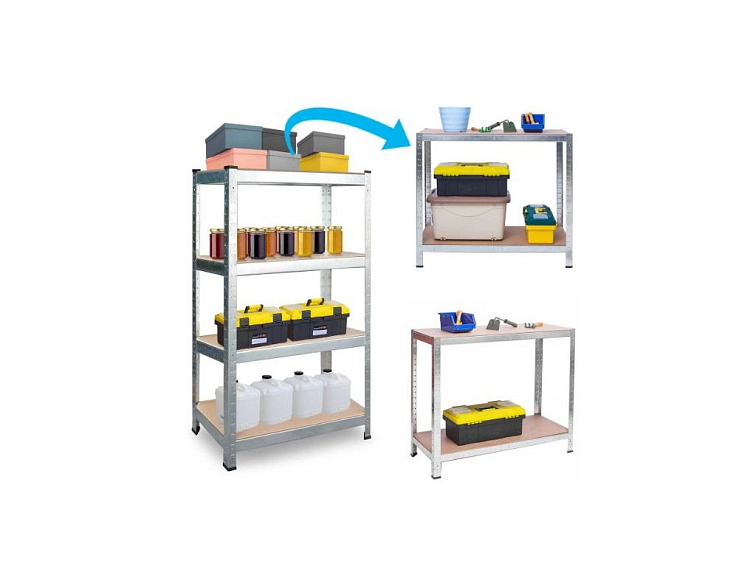 Kovový regál stříbrný 180x90x40 cm