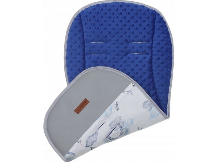 Oboustranná vložka do kočárku, autosedačky 80x40 cm - Slůně na obláčku modré