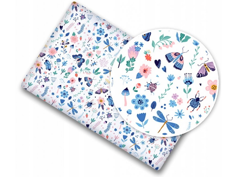 Prostěradlo do postýlky bavlněné na gumu 140x70 cm - Motýli