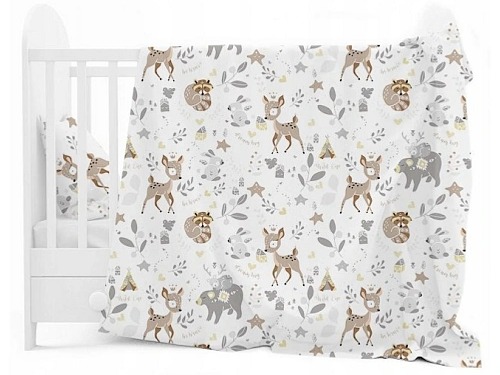 Dětské bavlněné povlečení do postýlky 135x100 cm - Srneček a přátelé