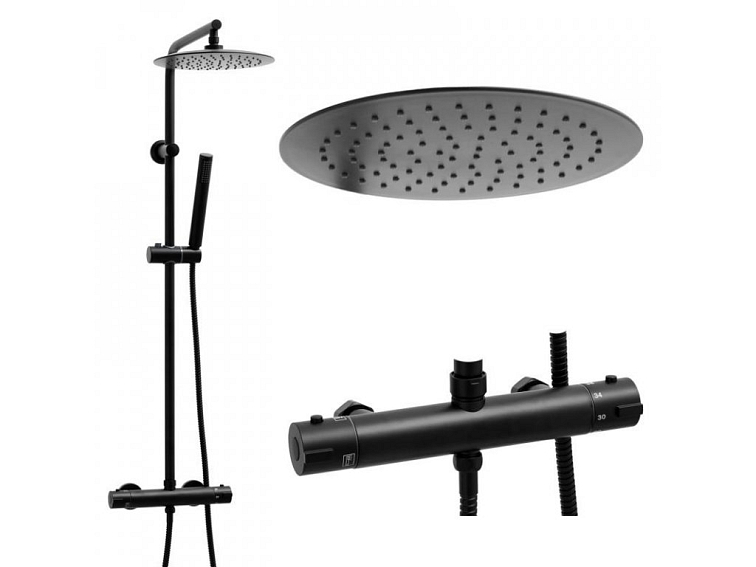 Sprchová souprava - Sprchový set BRERA s termostatickou baterií - černá