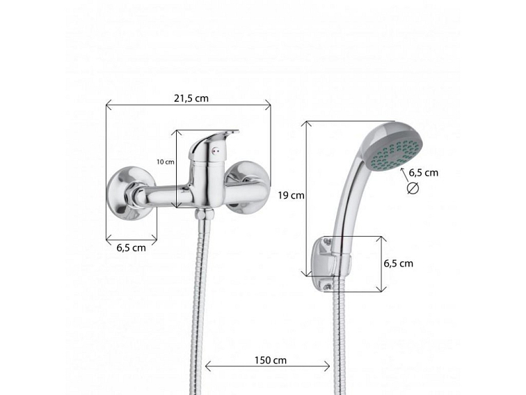 Sprchová baterie nástěnná CLARO - chromová