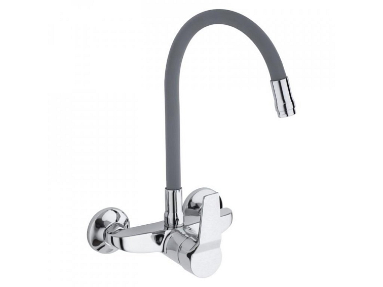 Dřezová baterie s elastickým ramenem AYRO šedá/chromová
