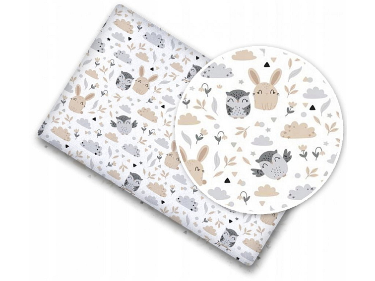 Prostěradlo do postýlky bavlněné na gumu 140x70 cm - Lesní zvířátka