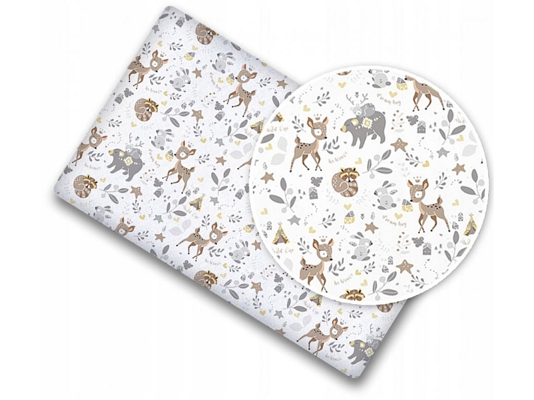 Prostěradlo do kočárku bavlněné na gumu 90x40 cm - Srneček a přátelé