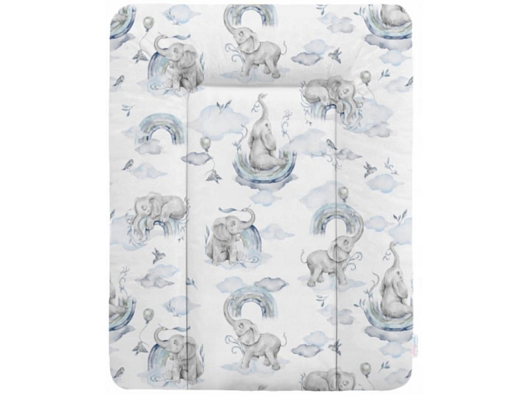 Přebalovací podložka na komodu měkká 50x70 cm - Slůně na obláčku modré