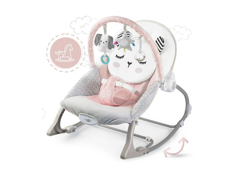 Vibrující lehátko - kojenecké lehátko - Králíček růžový