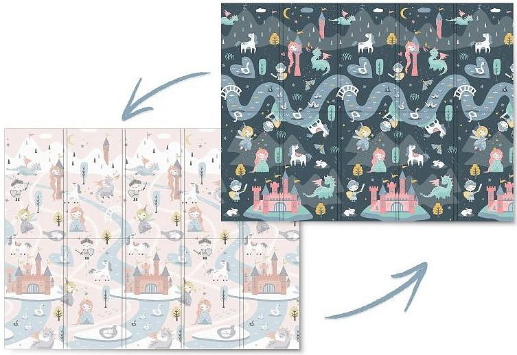 Pěnová skládací oboustranná podložka 200x150 cm pohádková říše