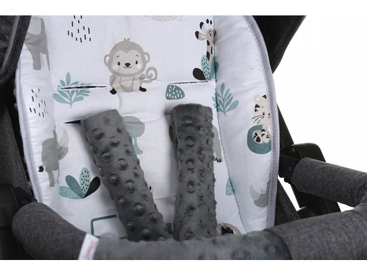 Oboustranná vložka do kočárku, autosedačky 80x40 cm - Safari