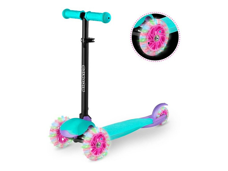 Dětská tříkolová koloběžka NAVI tyrkysová - růžová