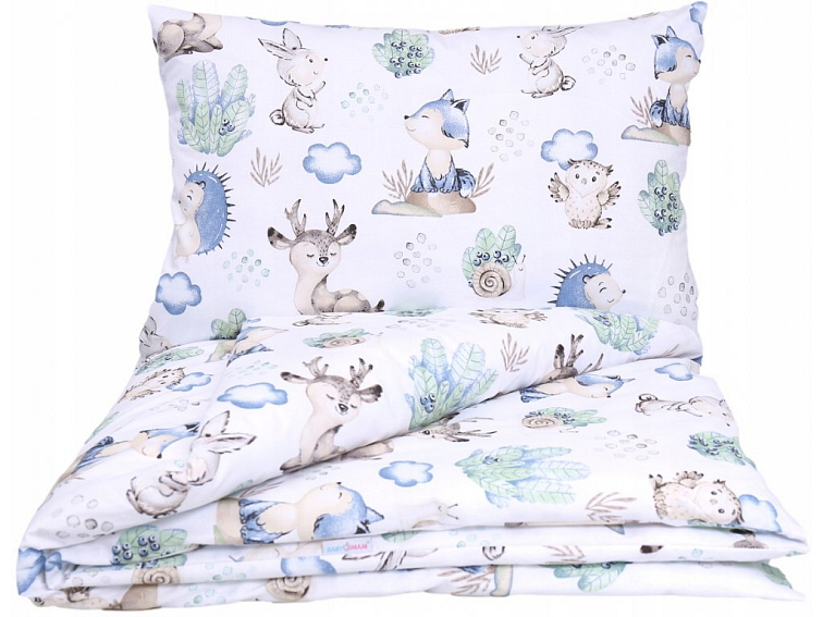 Dětské bavlněné povlečení do postýlky 120x90 cm - Ježek na zahradě