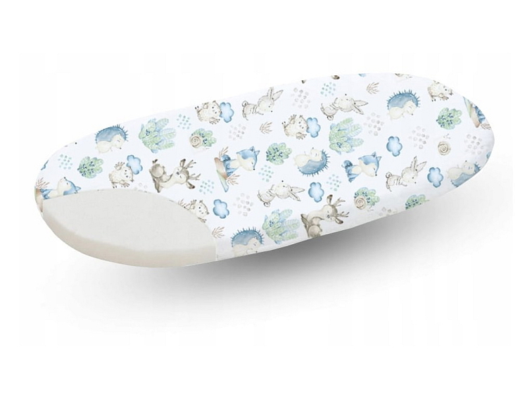 Prostěradlo do kočárku bavlněné na gumu 80x38 cm - Ježek na zahradě