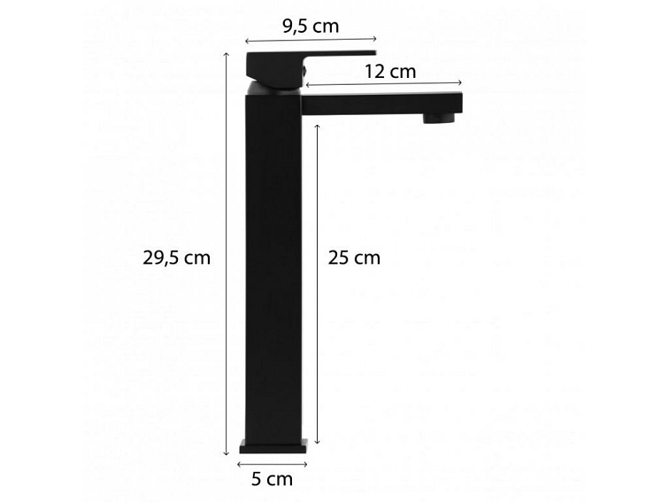 Umyvadlová baterie CRYSTAL vysoká černá