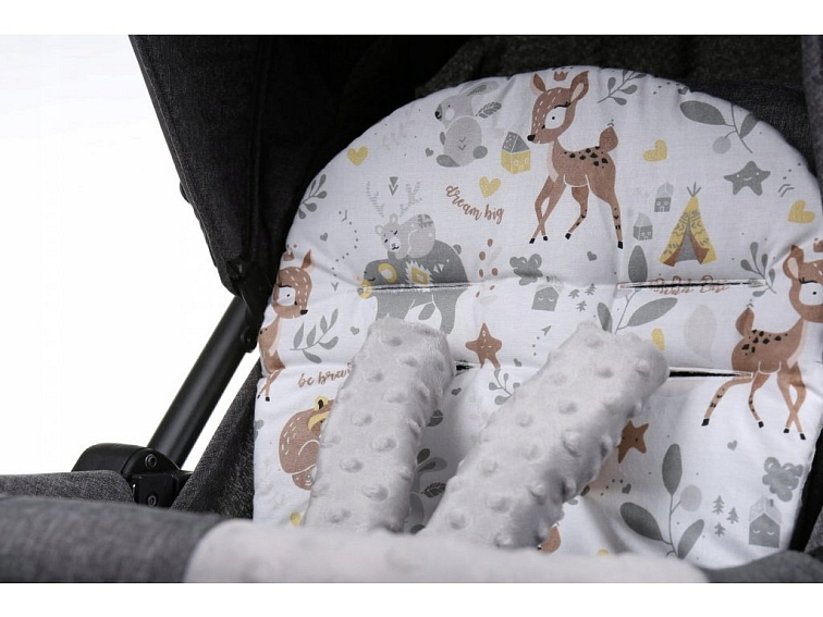 Oboustranná vložka do kočárku, autosedačky 80x40 cm - Srneček a přátelé