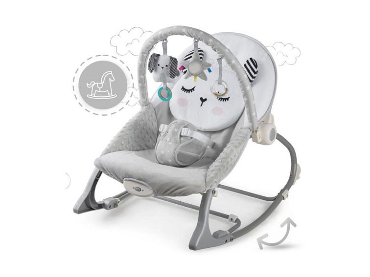 Vibrující lehátko - kojenecké lehátko - Králíček šedý