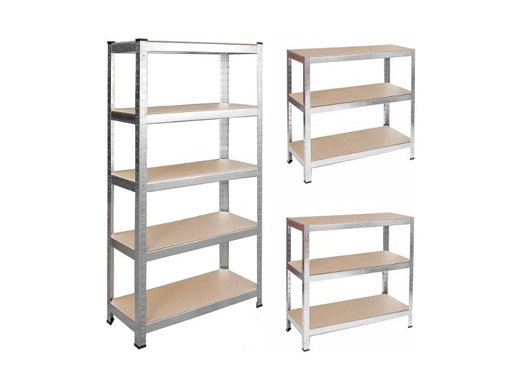 Kovový regál stříbrný 205x120x45 cm