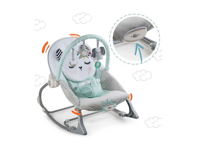 Vibrující lehátko - kojenecké lehátko a houpatka - Králíček mátový