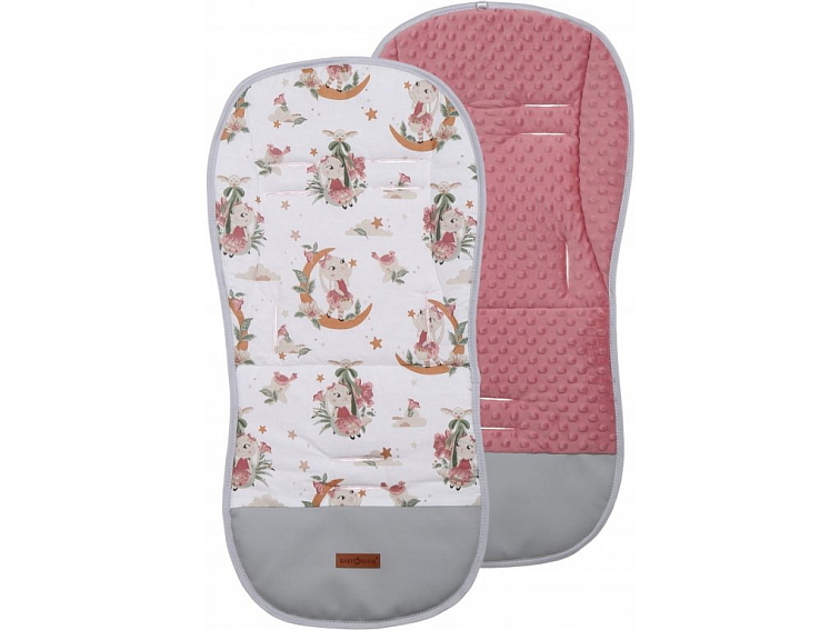 Oboustranná vložka do kočárku, autosedačky 80x40 cm - Roztomilý králíček