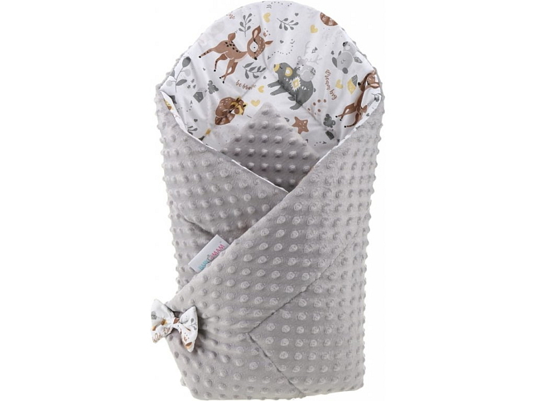 Oboustranná zavinovačka pro miminka MINKY 80x80 cm - Srneček a přátelé