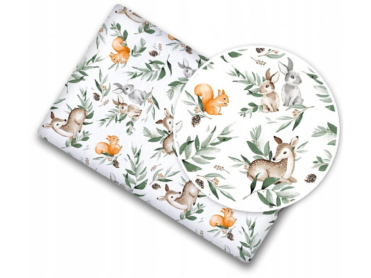 Prostěradlo do kočárku bavlněné na gumu 90x40 cm - Zelená paseka