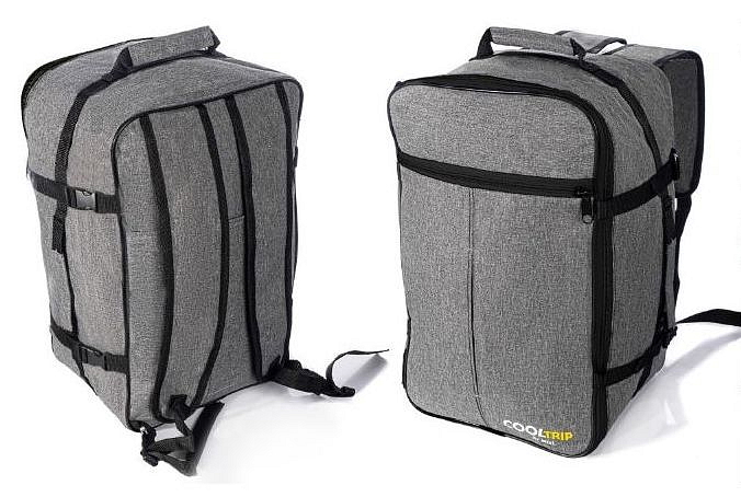 Cestovní batoh 40x30x20 příruční zavazadlo - Černý-Modrý, vzor 02