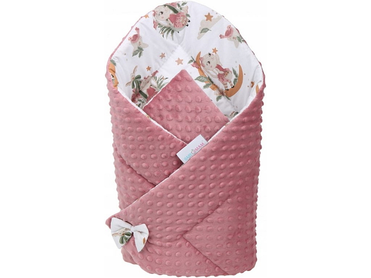 Oboustranná zavinovačka pro miminka MINKY 80x80 cm - Roztomilý králíček