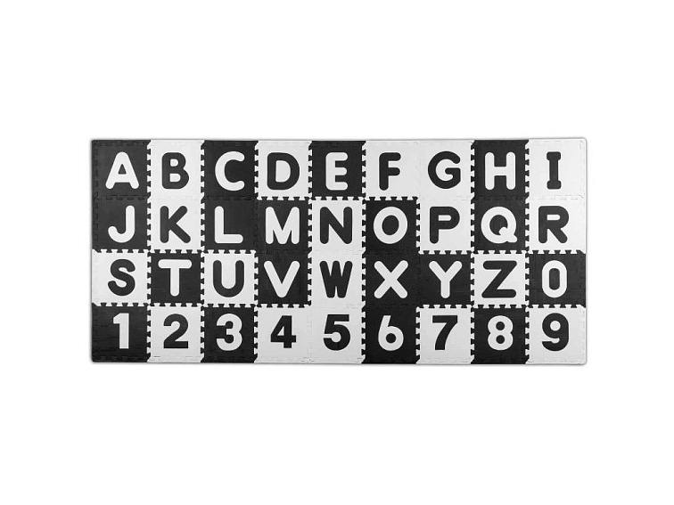 Pěnové puzzle koberec 36 ks 180x180x1,1 cm Abeceda+Čísla