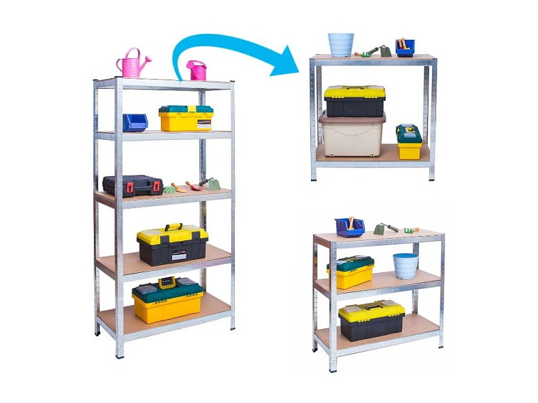 Kovový regál stříbrný 180x90x40 cm