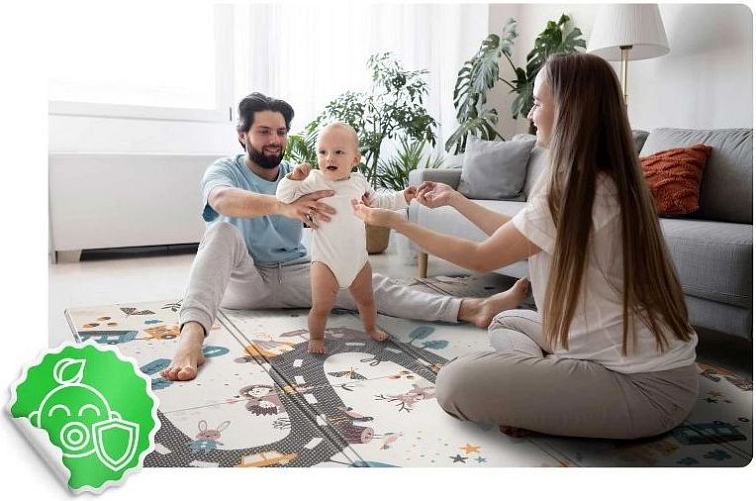 Pěnová skládací oboustranná podložka 200x180 cm ulice+čísla