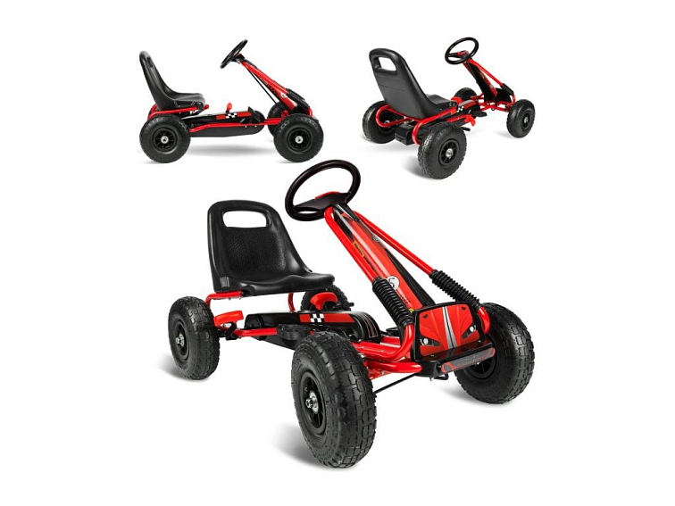 Šlapací motokára RACING RED s nafukovacími koly