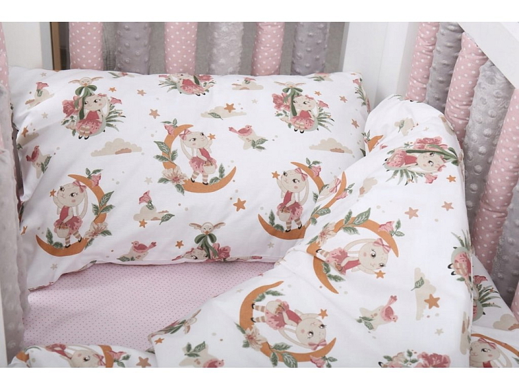 Dětské bavlněné povlečení do postýlky 135x100 cm - Roztomilý králíček