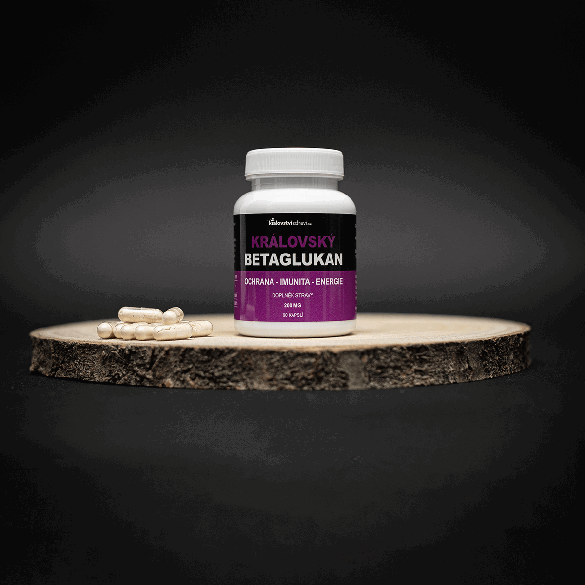 Královský Betaglukan 200 mg + (Vitamín C + D), 90 veg. kapslí