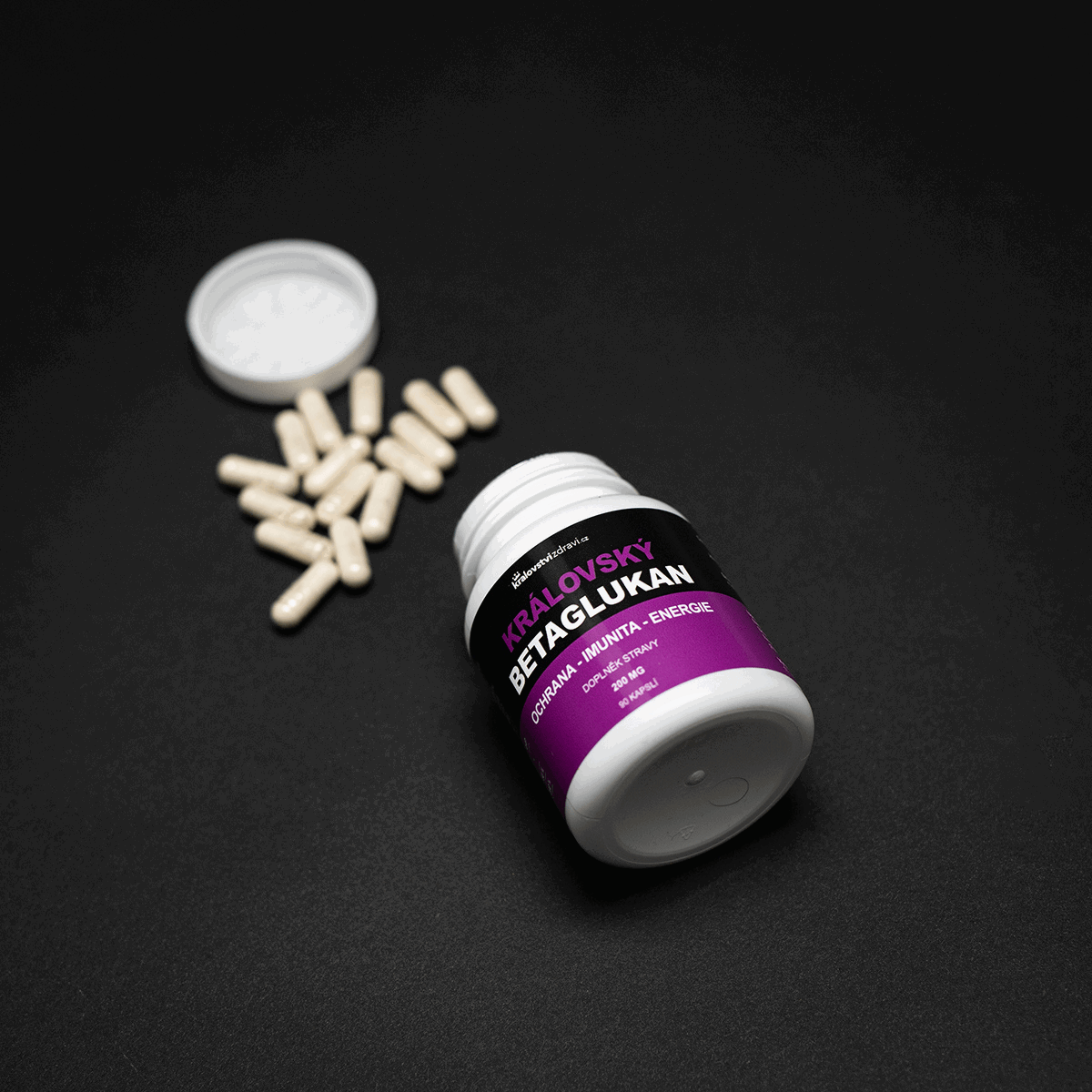 Královský Betaglukan 200 mg + (Vitamín C + D), 90 veg. kapslí