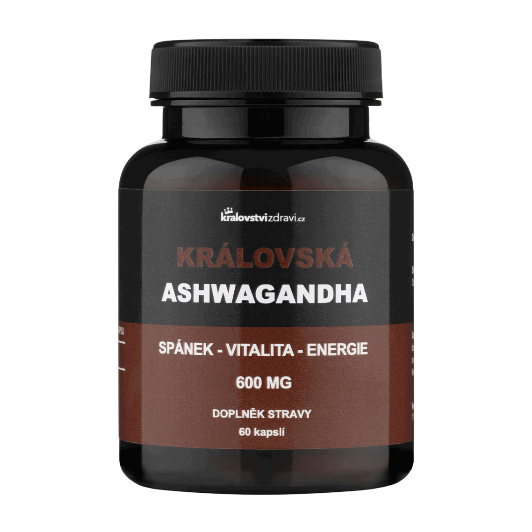 Královská Ashwagandha 600 mg, extrakt z Ašvagandy s 5 % withanolidů, 60 kapslí