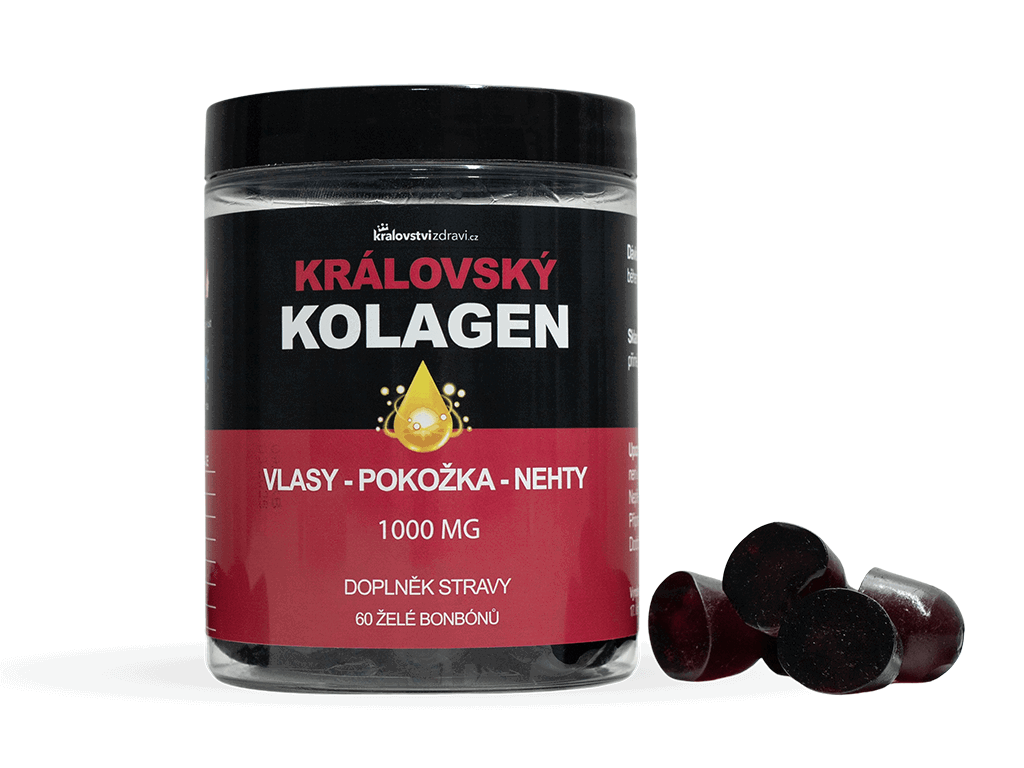 2+1 Královský Kolagen malina, péče o pleť, vlasy a nehty, 1000 mg, 3x60 želé