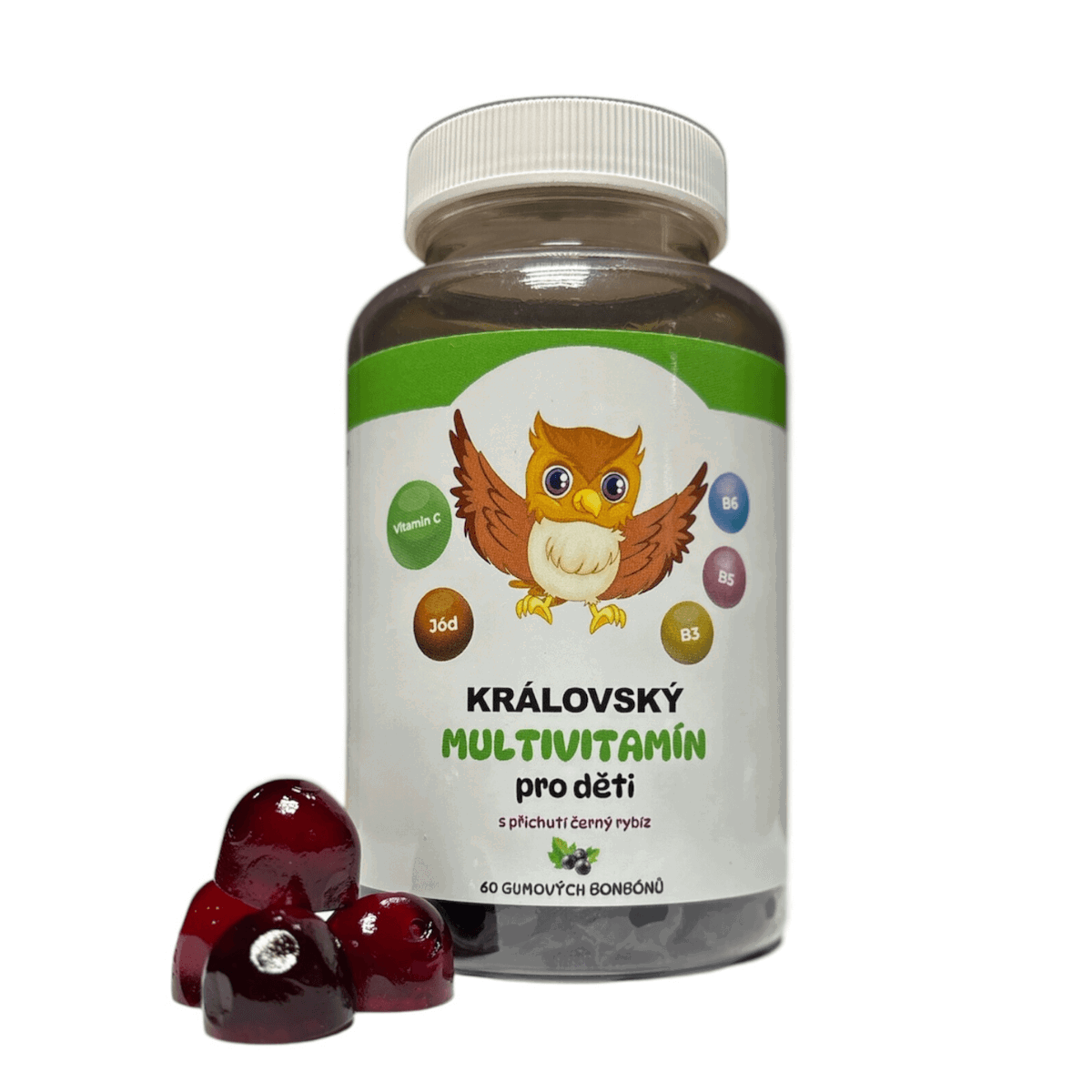2+1 Kráľovský multivitamín pre deti - komplex vitamínov pre zdravý rast a imunitu, 60 gumených cukríkov
