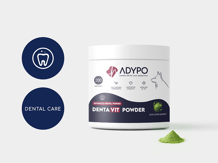 ADYPO DentaVit Powder- redukcia zubného kameňa a plaku u psa