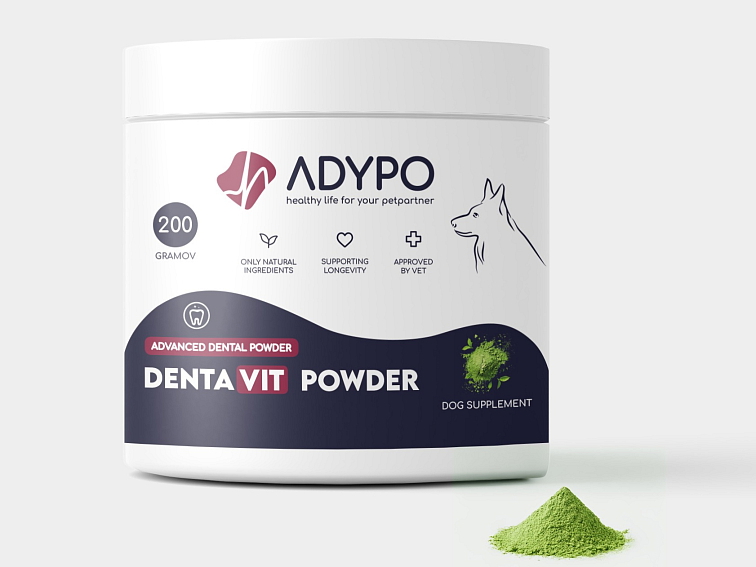 ADYPO DentaVit Powder- redukcia zubného kameňa a plaku u psa