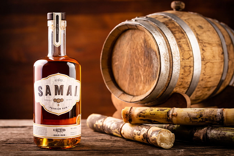 SAMAI Gold Rum - prémiový rum z Kambodži 50ml