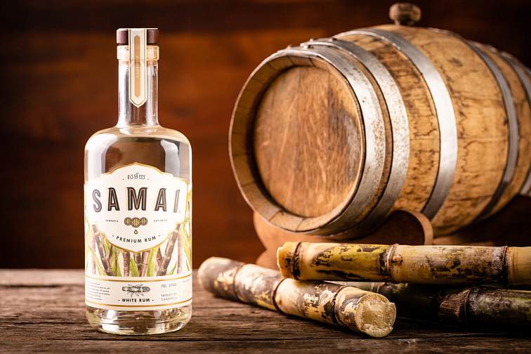 SAMAI White Rum - prémiový rum z Kambodži 41% 0,7L