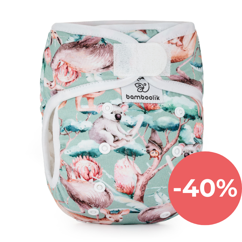 Fitted diaper made of organic cotton jersey. Absorbing layer for cloth diapers, to be worn under waterproof Diaper Covers | Bamboolik