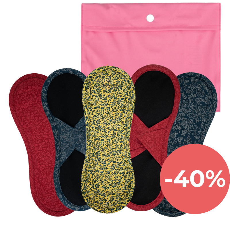 Washable menstrual pads. Made from organic cotton, with satin contact layer | Bamboolik